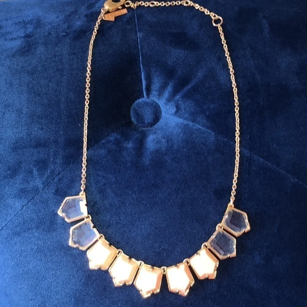 Lele Sadoughi Peach & Clear Gold 16’- 19’necklace